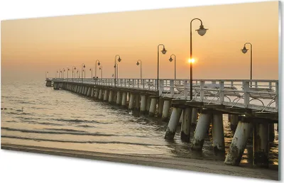 Produktbild von Glasbilder 140x70 Wandkunst Danzig Seepier