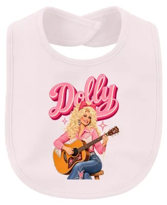 Imagen del producto de Babero para bebé, color rosa, con motivos de Dolly Parton, cantante de música country, guitarra, vaquera, estilo western y retro