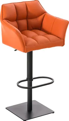 Produktbild von CLP Barhocker Damaso Kunstlederbezug drehbar stufenlos höhenverstellbar bis 240 kg orange Gestell Farbe schwarz