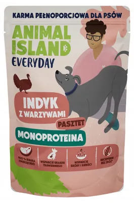 Productafbeelding van ANIMAL ISLAND Dagelijks Monoproteïne Kalkoen - Natvoer voor honden - 300g