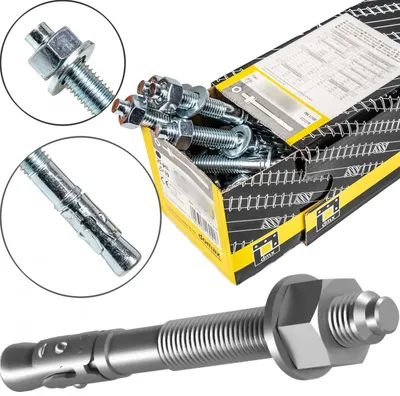 Produktbild von Bolzenanker M10x100 mm aus verzinktem Stahl für Beton Schwerlastanker 50 Stück