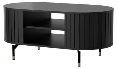 Produktbild von Selsey Zante - Couchtisch oval mit Ablage, schwarz, 104x56 cm