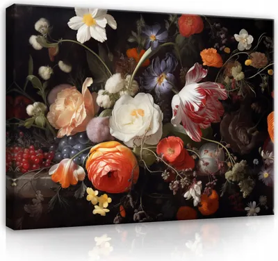 Produktbild von Leinwandbilder Blumen Pfingstrosen Schwarz 100x70 cm groß Modern Bilder Bild auf Leinwand Leinwandbild Wandbilder Wandbild Wohnzimmer Schlafzimmer