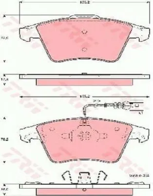 Image de Jeu de garnitures de frein Trw, frein à disque essieu avant GDB1556
