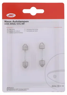 Zdjęcie produktu dla Lampa JMP 12V 5W SV8,5-8 opakowanie blistrowe 2 szt