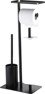 Imagen del producto de Soporte para papel higiénico, acero inoxidable, diseño independiente, color