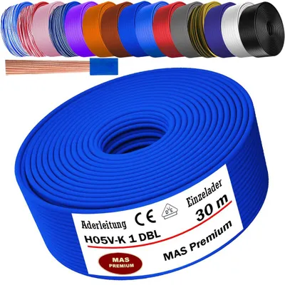 Produktbild von 30m Aderleitung H05 V-K 1 mm² Dunkelblau Einzelader flexibel