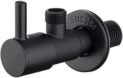 Image de Raccord coudé, acier inoxydable, 1/2 pouce x 3/8 pouce, noir - Facile à installer, construction robuste