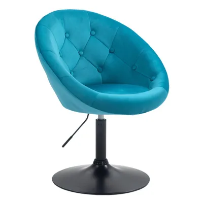 Image de SVITA HAVANNA Fauteuil Lounge Fauteuil club Tabouret de bar Fauteuil pivotant Rétro Velours pétrole/noir