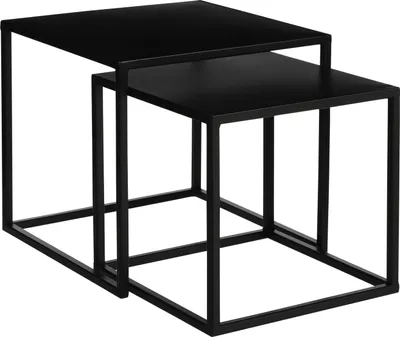 Obrázok produktu pre Mica Decorations Goa bočný stolík - sada 2 ks - D35 x Š35 x V33 cm - kov - čierna