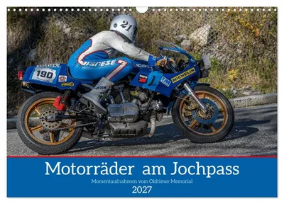 Produktbild von Motorräder am Jochpass (Wandkalender 2027 DIN A3 quer), CALVENDO Monatskalender