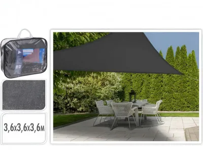 Produktbild von ProGarden Sonnensegel 3,6x3,6x3,6 m Grau Dreieckig