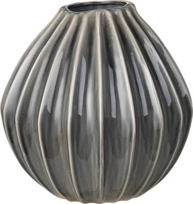 Produktbild von Broste Copenhagen WIDE Vase L Keramik Smoked Pearl 30 cm