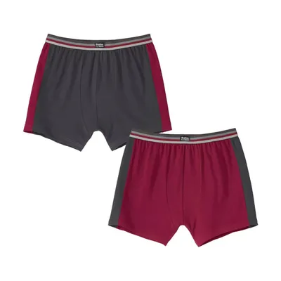 Image de Atlas For Men - Boxers pour homme (lot de 2) AF1295 (L) (anthracite/bordeaux)