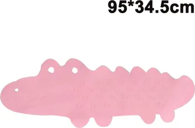 Produktbild von Rutschfeste Badematte für Kinder, rutschfeste Badewannenmatte, Duschmatte für Kinder, weicher Gummi, maschinenwaschbar, Krokodilmuster (95 cm x 34,5 cm)