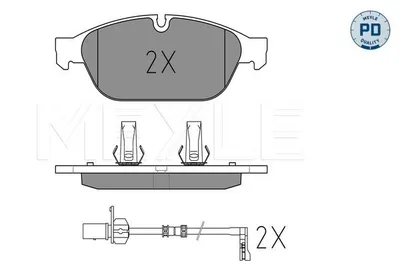 Produktbild von MEYLE 025 261 5820/PD Bremsbeläge Vorne für AUDI A6 Avant (4G5, 4GD, C7) A6 Limousine (4G2, 4GC, C7) A7 Sportback (4GA, 4GF) A6 Allroad (4GH, 4GJ, C7)
