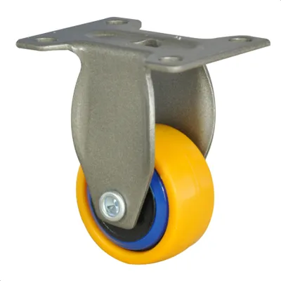 Produktbild von WAGNER Design 3C - Bockrolle soft - Durchmesser Ø 25 mm, blau / gelb, Anschraubplatte, Tragkraft 12 kg - 01242501