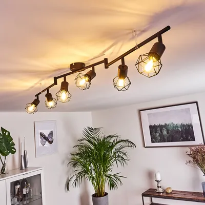 Produktbild von Borio »Borio« 6-flammige Retro Deckenlampe aus Metall schwarz