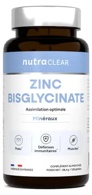 Image de Zinc bisglycinate + B6 (120 gélules)