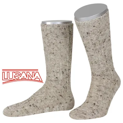 Lusana Shoppersocke Loden Tweed in braun