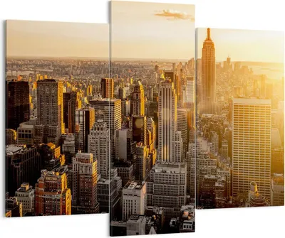Produktbild von Bild auf Leinwand - Leinwandbild - New York Wolkenkratzer Manhattan - 130x100cm - Wand Bild - Wanddeko - Leinwanddruck - Bilder - Kunstdruck - Leinwand bilder - Wandkunst - CB130x100-2672