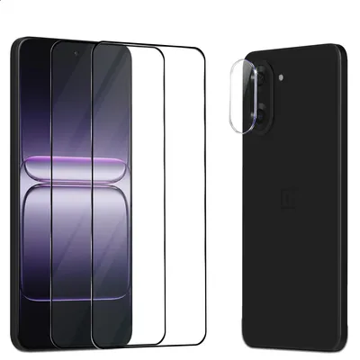 Produktbild von 2-Pack OnePlus Nord CE5 Displayschutzfolie & 1-Pack Kameraschutz - Gehärtetes Glas 9H - Super Qualität 3D