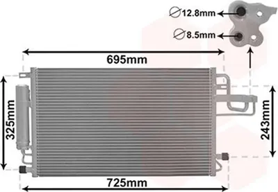 Produktbild von VAN WEZEL 82005156 Kondensator Klimaanlage Klimakondensator für HYUNDAI TUCSON (JM) +Trockner