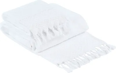 Produktbild von DONE 3-teiliges Handtuch-Set Provence Boheme Weiß mit Fransen