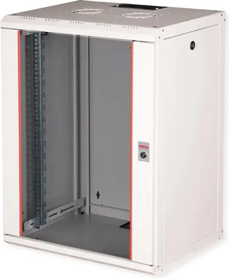 Zdjęcie produktu dla ROLINE 26.21.0006, Szafa wisząca, 16U, Zamek, Relingi, 29 kg, Szary