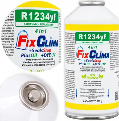 Obrázok produktu pre Plyn na plnenie klimatizačných systémov automobilov R1234yf CHLADIVO 4IN1 FIX