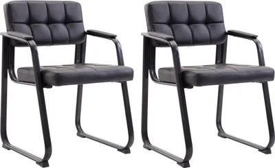 Produktbild von CLP 2er Set Besucherstühle Canada B Kunstleder mit Armlehne schwarz