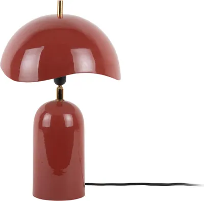 Zdjęcie produktu dla Motyw przewodni – lampa stołowa Querido – czerwona ochra – Ø25 cm Lampa stołowa – lampa nocna, salon, sypialnia
