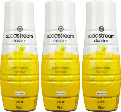Image de SodaStream Sirop pour boissons Citron sans sucre, 440ml, 3 pièces