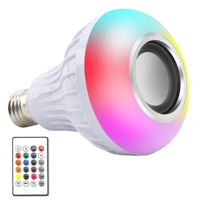 Produktbild von APT ZD7G RGB-LED-Glühbirne 7 W, E27, mit Fernbedienung und Bluetooth-Lautsprecher