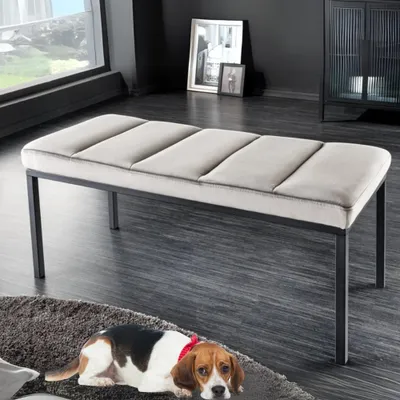 Produktbild von Elegante Sitzbank PLANO 80cm grau Samt