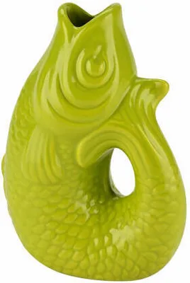 Immagine prodotto di Gift Company Vase Monsieur Carafon XS, Dekovase in Fisch-Form, Steingut, Lime, 13 cm, 1087402095