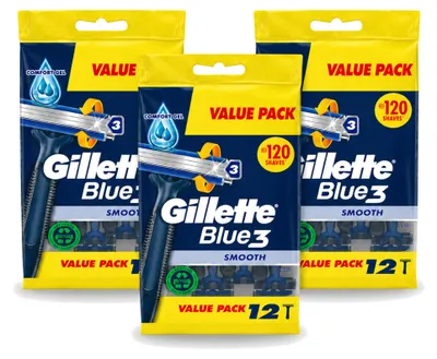 Productafbeelding van 3 x Gillette Blue 3 gladwegwerp scheermesjes - voordeelverpakking - 3 stuks