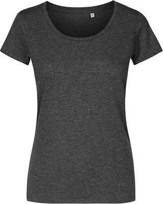 Produktbild von X.O Deep Scoop T-Shirt Damen, Schwarz-Melange, XL