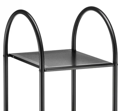 Produktbild von Badregal SECA mit 4 Ablagen Schwarz, Badezimmermöbel für Kleine Bäder, Platzsparendes Standregale, Stilvolle Aufbewahrungslösung