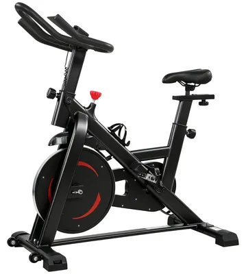 Zdjęcie produktu dla SPORTNOW Rower treningowy z regulacją wysokości, z aplikacją i wyświetlaczem LCD