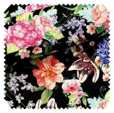 Produktbild von novely® OXFORD 210D - D177 Bunte Blumen Hortensien - Bedruckter Polsterstoff - Outdoor Dekostoff - Wasserabweisende Reißfeste Meterware 1lfm