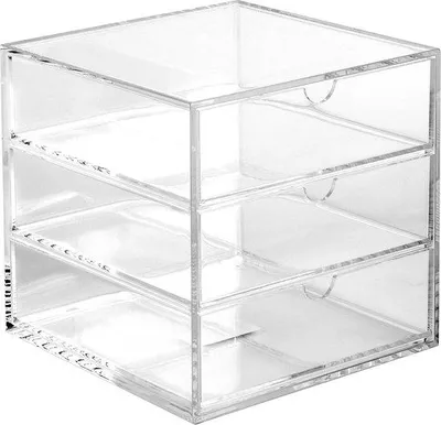 Productafbeelding van Famanu acryl opbergbox met 3 lades - transparant