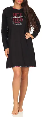 Produktbild von Damen Nachthemd Bigshirt von NORMANN - auch in Übergrössen bis Gr. 60/62 - 291 213 90 820 ; schwarz , 44