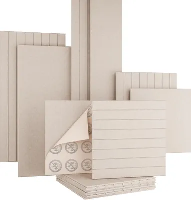 Produktbild von AKUSTIKO Akustikpaneele Selbstklebend 60x60cm - 2 Stück Taupe Akustik Wandpaneele Brandschutzklasse B-s1-d0 Panels Filz 9mm Hexim Decken- & Wandverkleidung Deckenpaneel Platte (0.72m²)