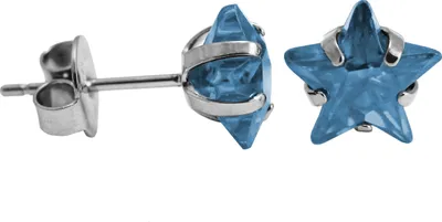 Produktbild von Ohrstecker Chirurgenstahl mit Stern in verschiedenen Farben und Größen Größe - 4 mm Farbe - Hellblau