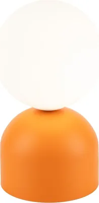 Produktbild von Tischleuchte Glas Metall G9 rund Ø 12 cm 21 cm Orange Weiß Kugelschirm Retro Tischlampe