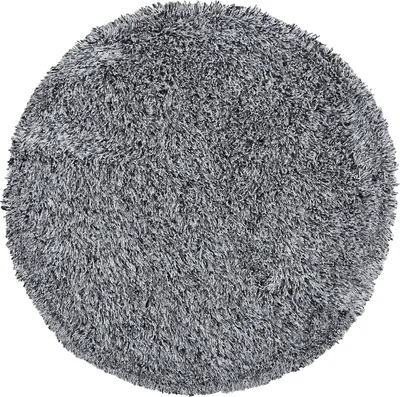Produktbild von BELIANI Shaggy Teppich Schwarz Weiß Polyester Baumwolle ø 140 cm Hochflor Getuftet Rechteckig