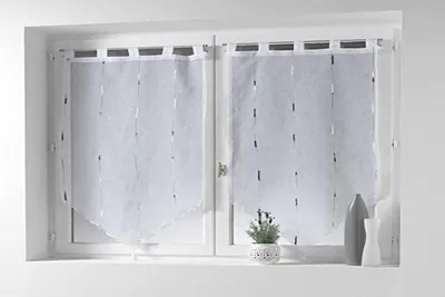 Chenille-Vorhangpaar, Polyester, Grau, 90x160 cm, 2 Stück