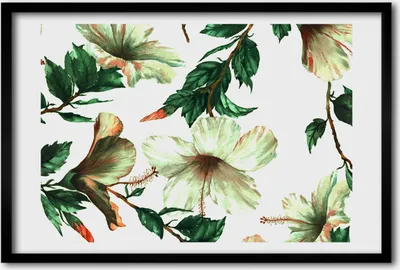 Produktbild von Bild 60x40 MDF-Rahmen, Wandkunst Hibiskusblüten