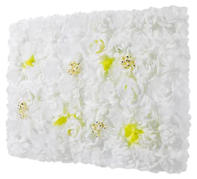 Produktbild von Künstliche Blumenwand für Hochzeiten - 12 Paneele - 60 x 40 cm je Paneel - Weiß - Dahlien-, Rosen- und Hortensienmix - Seidenstoff - Hohlraster